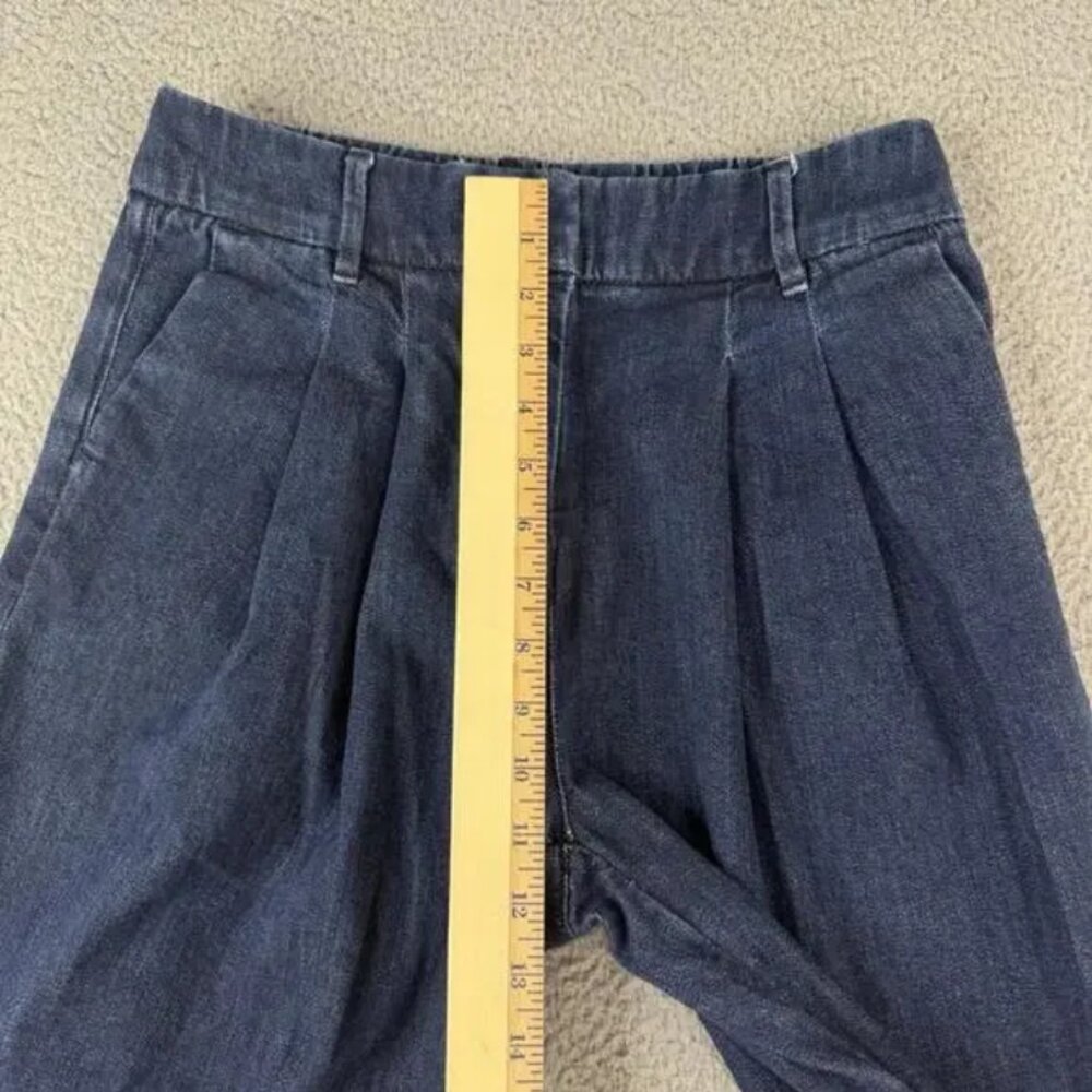 American Eagle  AE Denim Trousers Wide Leg High Rise Dark Wash 0 Short - Picture 6 of 10